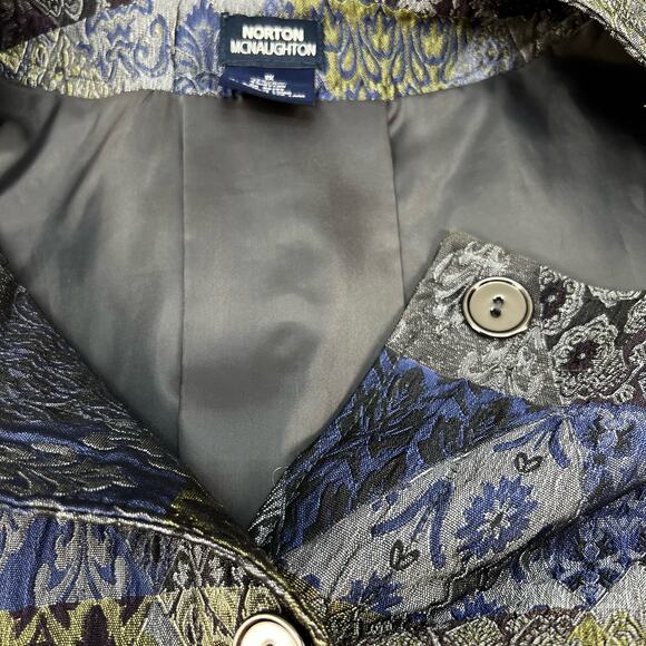 VTG Norton McNaughton Jacket Women's 1X Metallic Purple Gold Pockets Grandma - Picture 7 of 11